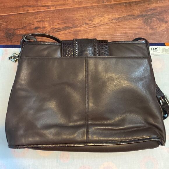 Vintage 100% Leather Purse with Silver Gold Western Style Buckle - Picture 13 of 16